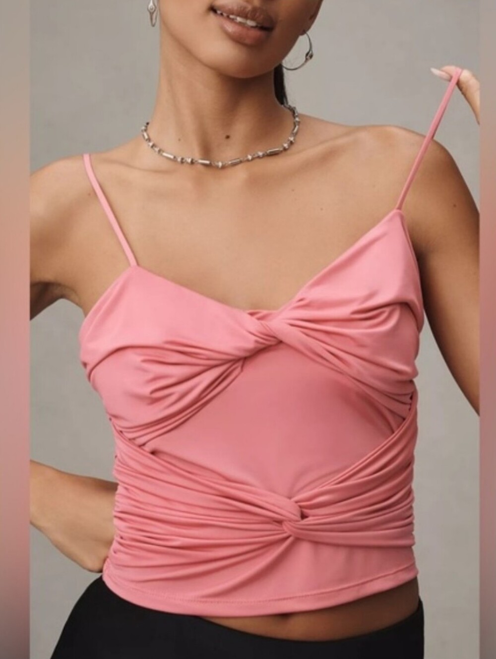 🆕️ Anthropologie Sunday in Brooklyn Twist-Front Tank Womens Size Medium - Picture 3 of 9